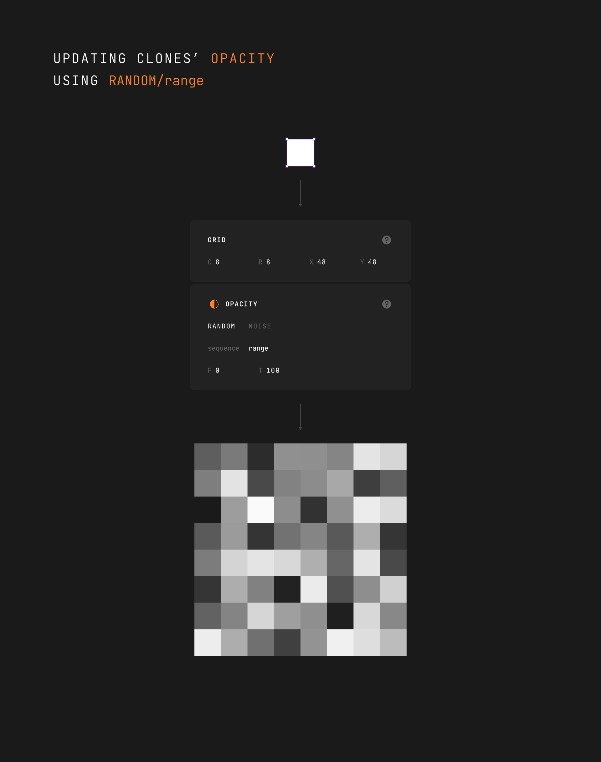 OPACITY modifier with RANDOM/range