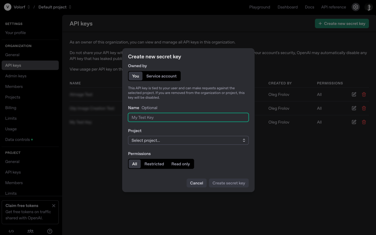 How to get OpenAI Secret Key