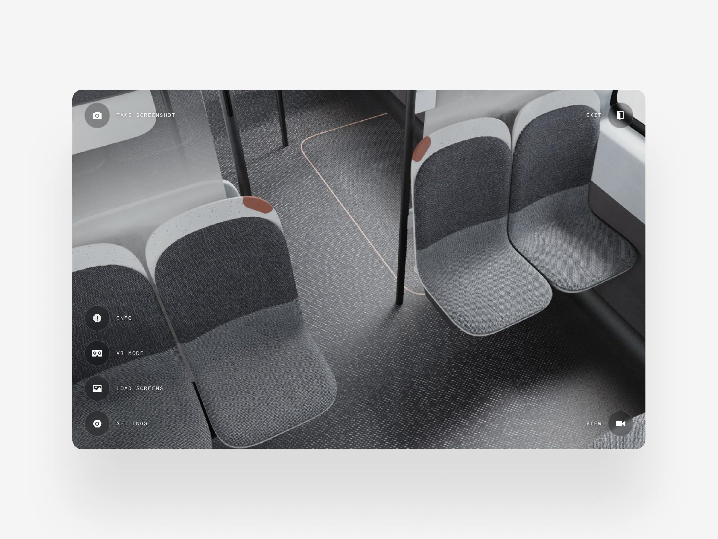 Main UI of the digital twin app for an electric bus.